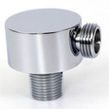 4X Wall Supply Elbow,Brass Round Wall Mount Shower Hose Connector Accessories G1/2Inch Water Outlet for Shower-Silver
