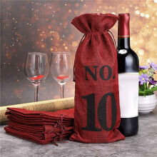 1 to 10 Burlap Wine Bags Blind Wine Tasting,Wine Bags Wedding Table Numbers,Wine Tasting Bags,Party,Christmas,20 Pcs,Red