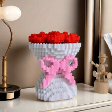 (LS1001) A Model Kit of Over 1800pcs of Rose-Shaped Micro Building Blocks, Suitable for Office And Home Decoration
