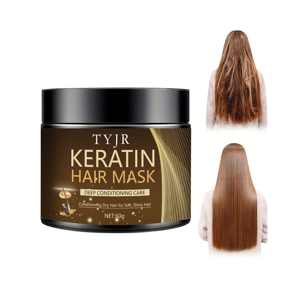 (30g) Keratin Magic Hair Mask Protein Straightening Repair Dry Frizzy Damaged Hair Milk Professional Smooth Shiny Deep Moisturizing Care 60G/30G
