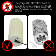 5X LED Candles, Flickering Flameless Candles, Rechargeable Candle, Real Wax Candles with Remote Control,10cm A