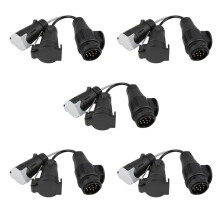 5X Bordseringsadapter 13 Stift Till 7 Stift 12N+12S Socket Dragkrok Elektrisk Omvandlingsadapterkabel för SläPvagn Husvagn