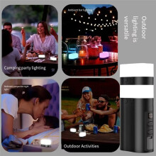 2-in-1 Magnetic Camping Light & Power Bank - 6000mAh, RGB Modes, LED Lantern with Display for Outdoor Activities