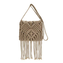 Sac à bandoulière élégant en coton doux artisanal pour-Gris