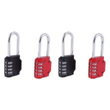4 Pack Code Padlocks, 4 Digit Long Shackle Resettable Pad Lock for Outdoor Gate, Shed, Fence, Hasp Storage, Gym Locker