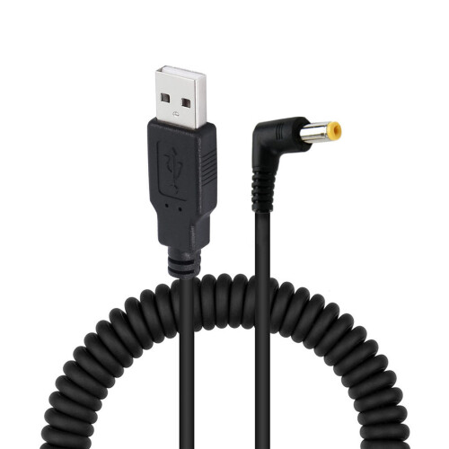 Spring Coiled USB To DC5.5X3.3Mm Chargers Cable For Cameras