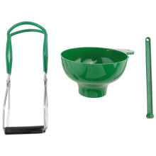 Canning Kit Jar Lifter Wide Mouth Canning Funnel Lid Wand for Canning Jars Anti-Scald Kitchen Tools(3Pcs,Green)