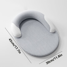 (M) Cama refrescante para gatos de verano, cama transpirable para perros con almohada para el cuello elevada, alfombrilla redonda
