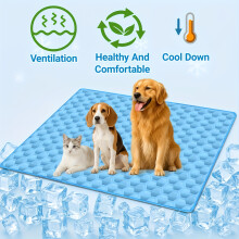 (70.1*50.04cm) Upgraded Cooling Mat for Cats & Dogs - Breathable Lightweight Pet Cooling Pad, Bed Suitable for Dog Breeds & Sizes