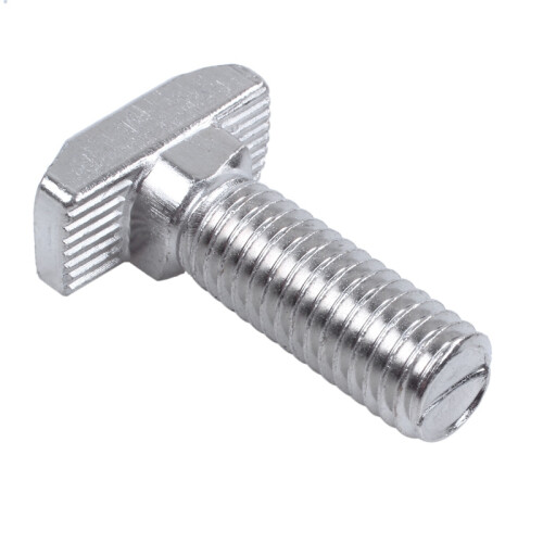 M8 Thread T-Slot Drop-in Stud Sliding Screw Bolt Silver Tone 20Pcs