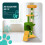 VOUNOT Cat Tree with Scratching Posts Multi - Level Cat Activity 112cm Green&Orange 4