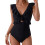 Backless Tankini High Performances Swimsuit For-Black L 1