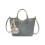 Elegante PU-Lederhandtasche mit Herzdekoren,-Silber 1