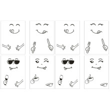 8Pcs PVC Fridge Cartoon Stickers Assorted Color Decorative Decals