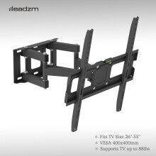 LEADZM TV Wall Bracket, Swivel Tilt Wall Mount for 26-55 Inch Flat and Curved TVs up to 50kg Max