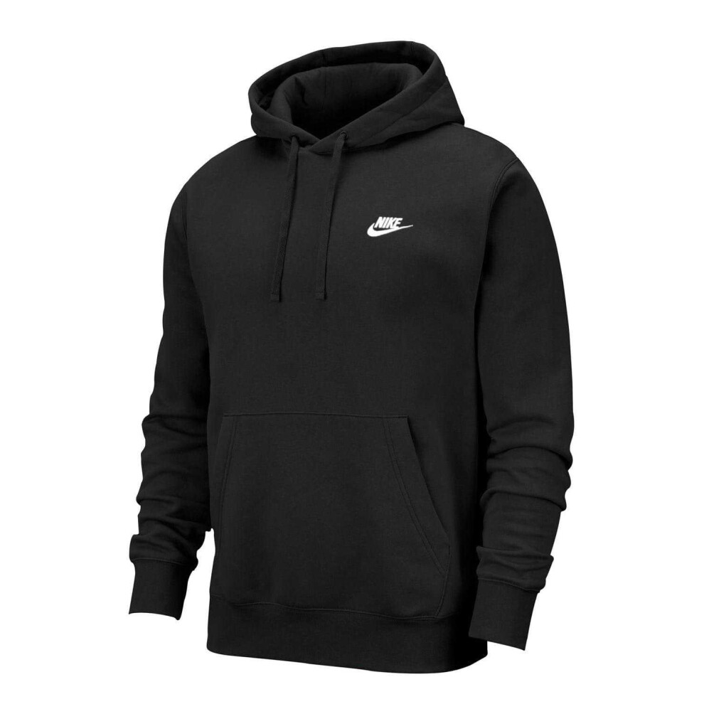 Nike (Xl, /White) Mens Club Fleece Pullover Hoodie Black