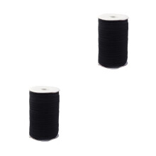 2Rolls Black Elastic Band Roll for Sewing, Costumes, and DIY Use