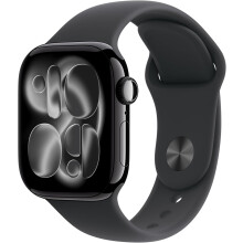 Apple Watch Series 11 GPS+Cellular 46 mm Tiefschwarz Aluminium MFC44 M/L Schwarzes Sportarmband