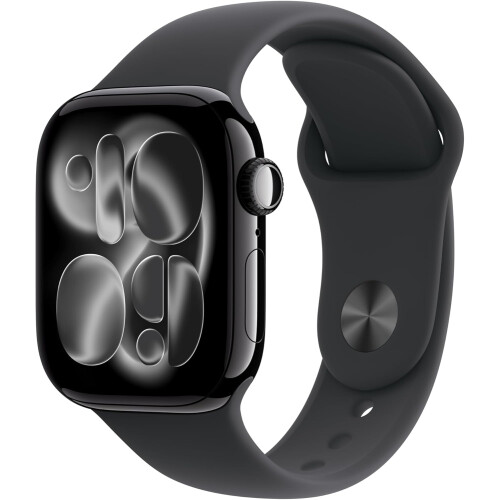 Apple Watch Series 11 GPS+Cellular 46 mm Tiefschwarz Aluminium MFC44 M/L Schwarzes Sportarmband