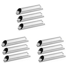 Brioche Bread Loaf Cannoli Tubes Stainless Steel Cannoli Forms 9PCS Non-Stick Cream Horn Danish Pastry-Molds