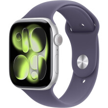 Apple Watch Series 11 GPS 46 mm Silber Aluminium MEVA4 M/L Violetter Nebel Sportarmband