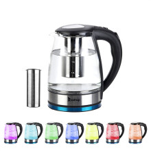2000W Food-Grade Stainless Steel Filter and Inner Lid Glass Spout Easy Clean Electric Fast Boil Tea Kettles Boil-Dry Protection RGB