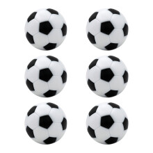 Pack de 6 balles de baby-foot de rechange noires et blanches en