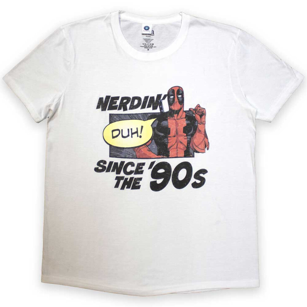 Marvel (Xl, ) Deadpool Nerdin Since The 90S T Shirt White