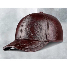 (Adjustable 56 60cm, Wine Red) Winter Man For Leather Cowhide Baseball Caps  Male Casual Cowhide Belt Ear Warm 56-60 Adjustable Sprot Flight Hat