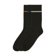 (7 UK-11 UK, Black) Ben Sherman Mens Stripe Bamboo Socks (Pack of 3)