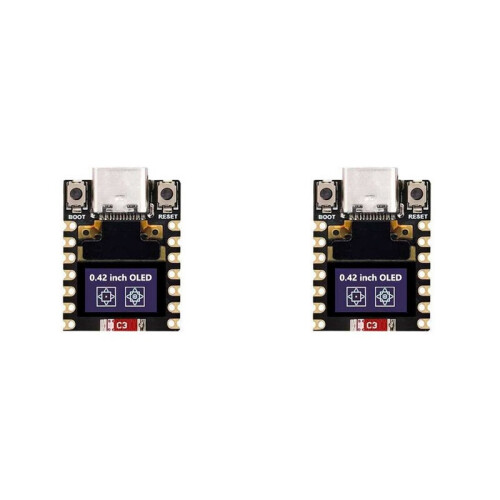 2X ESP32-C6  Development Board Support 2.4GHz WiFi and  RISC-V Low Power with 0.42-Inch OLED Display