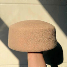 (M 54-58cm, Pillbox khaki) Retro Flight Attendant Ball Hat Women's 100% Wool Felt Beret Party Charming Hat Wedding Cocktail Party Medicine Box Hat