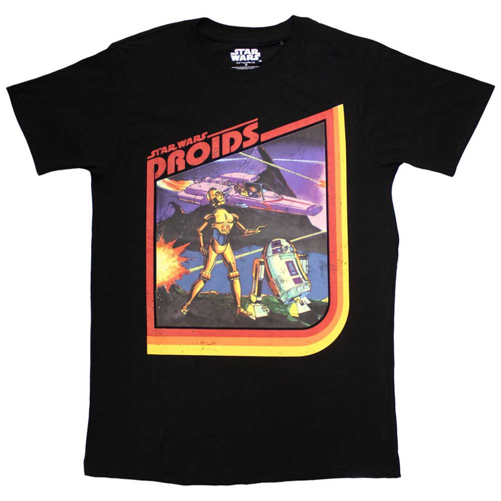 Star Wars (Xl, ) Droids Retro Logo T Shirt Black