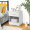 Large Drawer Bedside Chest Space-Saving Storage Large Side Table Minimal Smooth Modern Bedroom Nightstand Unit White 1