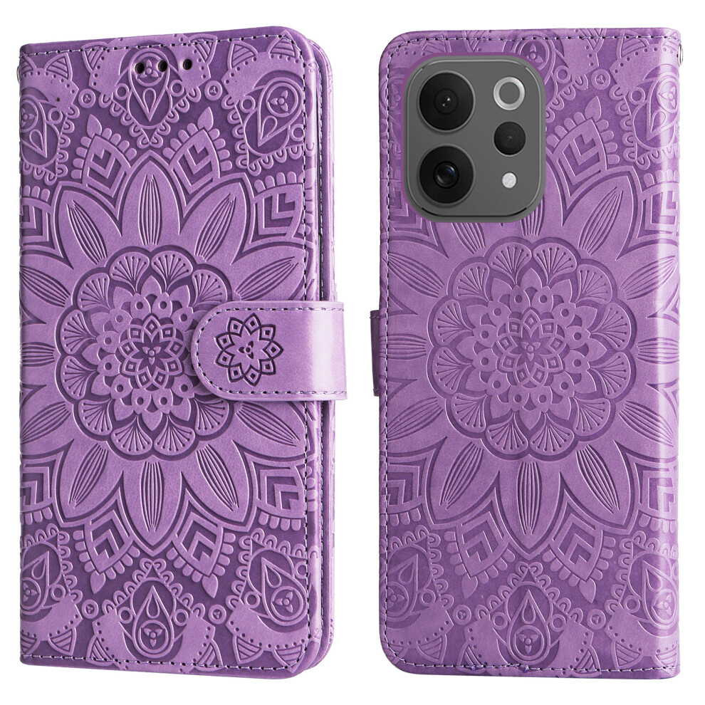 (Purple) For Vivo S50 5G / Vivo V70 5G Case Sunflower Imprint Leather Wallet Phone Cover Purple 6914292751608