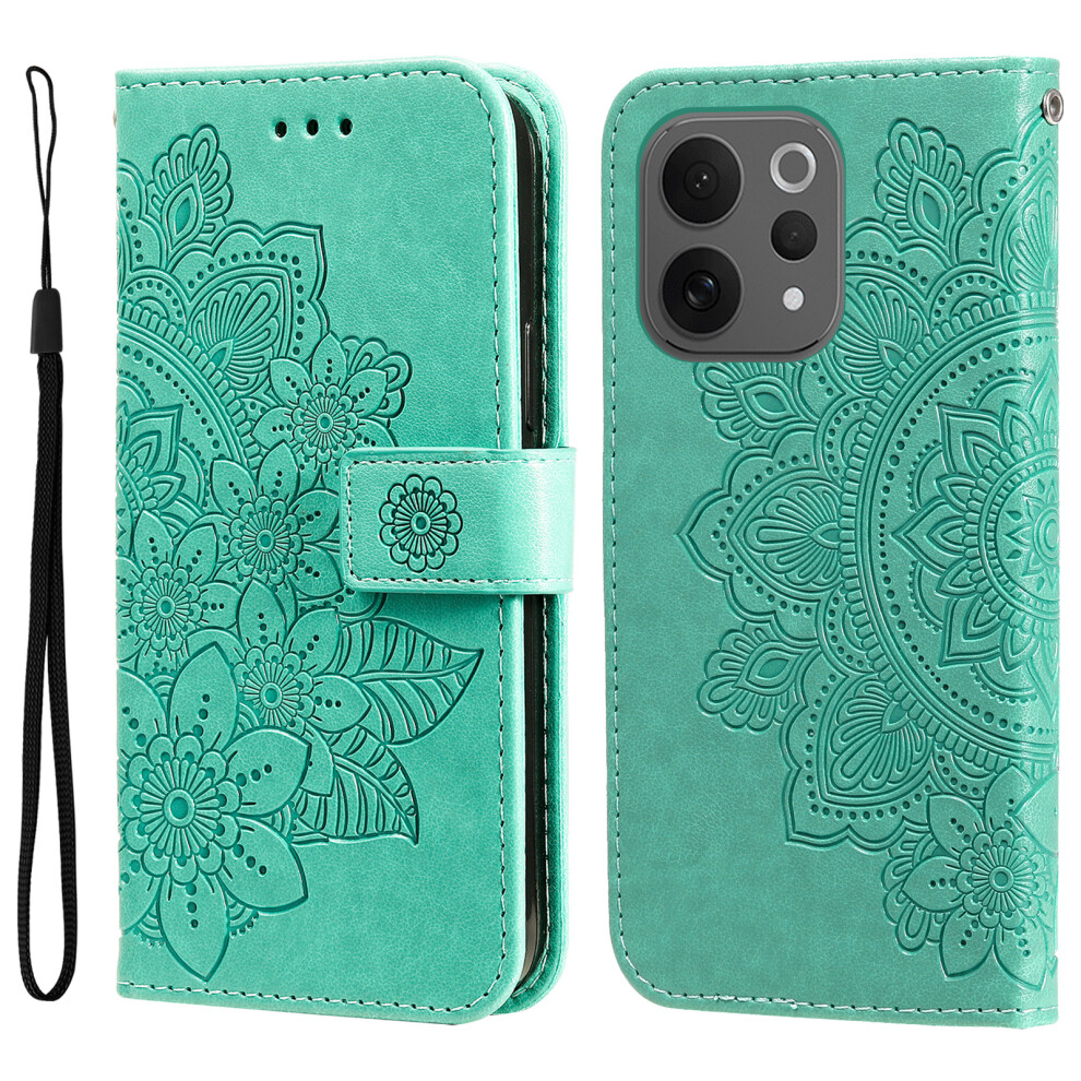 (Green) For Vivo S50 5G / Vivo V70 5G Case Floral Pattern Pu Leather Wallet Stand Phone Cover Green 6914290500871