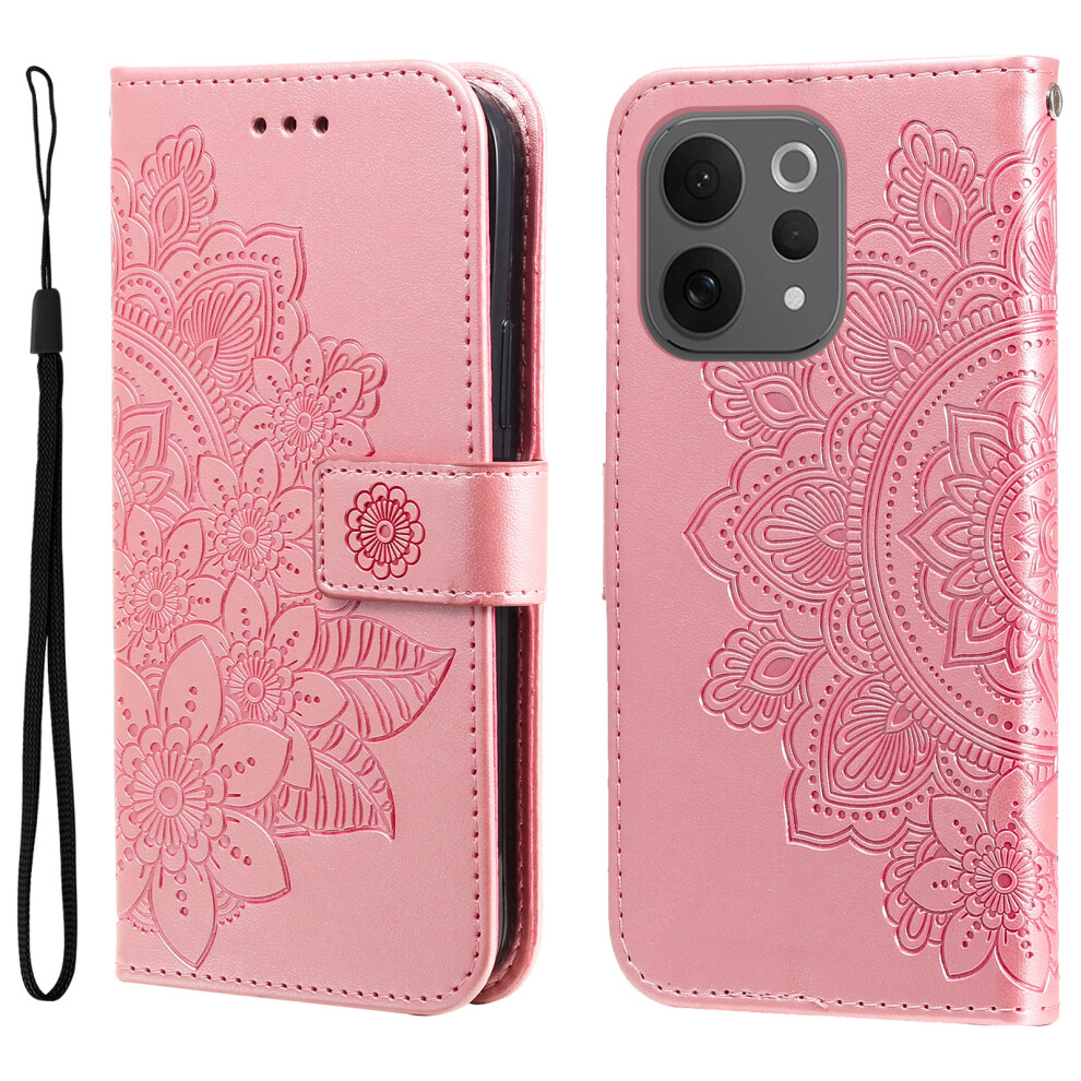 (Pink) For Vivo S50 5G / Vivo V70 5G Case Floral Pattern Pu Leather Wallet Stand Phone Cover Pink 6914290133949
