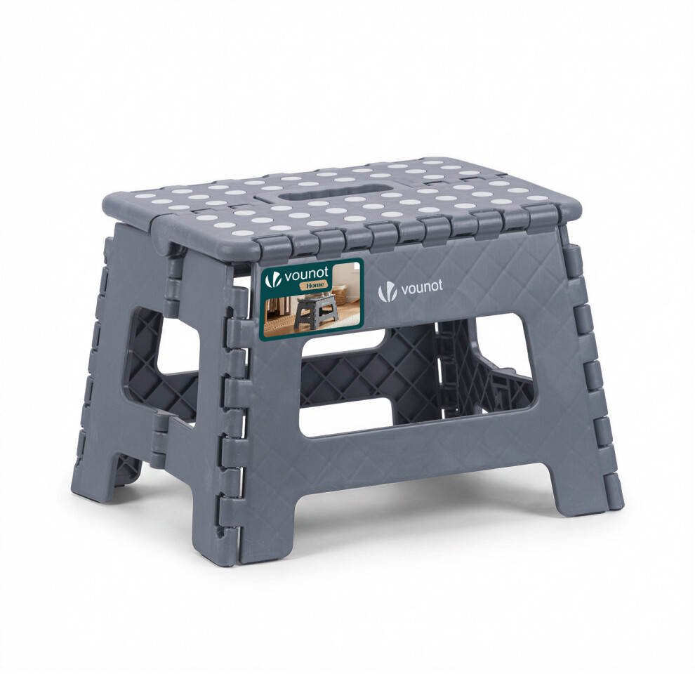 Vounot Folding Step Stool, Anti-Slip Folding Stool,32X25x22 Cm Grey 6977999843793