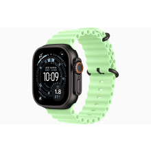 Apple Watch Ultra 3 GPS+Cellular 49 mm Natürliches Titangehäuse MF1V4 Neongrünes Ocean Armband