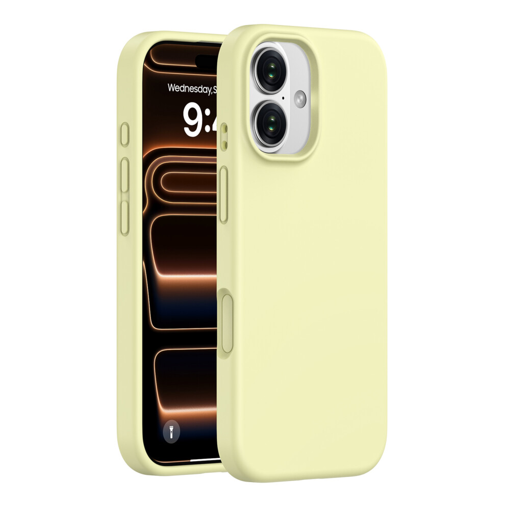 (Yellow) For Iphone 17 Case Pc + Liquid Silicone Anti-Scratch Lining Phone Cover Yellow 6914290275649