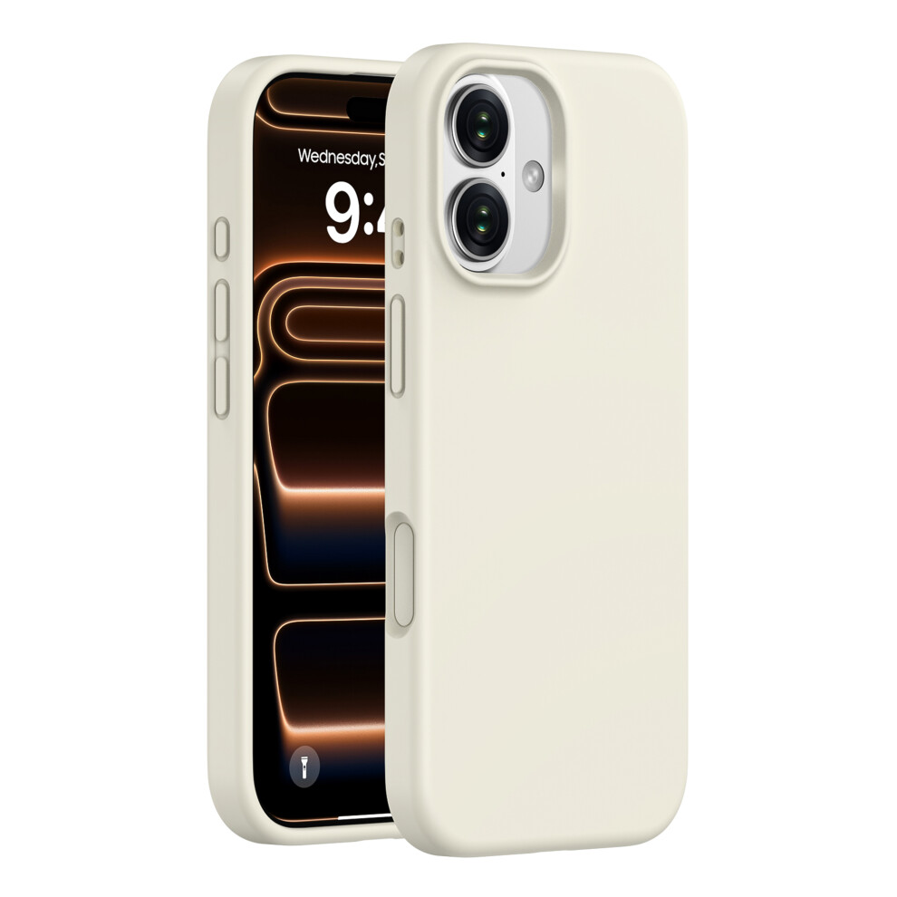 (Antique ) For Iphone 17 Case Pc + Liquid Silicone Anti-Scratch Lining Phone Cover White 6914295220361