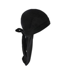 (Black) Durag Cap Solid Color Ultra Soft Keep Warm Velvet Men Women Head Wrap With Long Tail For Winter/YY