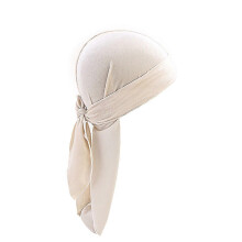 (Beige) Durag Cap Solid Color Ultra Soft Keep Warm Velvet Men Women Head Wrap With Long Tail For Winter/YY