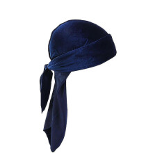 (Dark Blue) Durag Cap Solid Color Ultra Soft Keep Warm Velvet Men Women Head Wrap With Long Tail For Winter/YY
