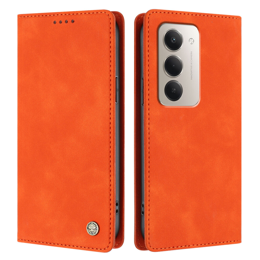 (Orange) For Xiaomi Redmi 15 5G (Global) (169Mm) / Xiaomi Redmi 15 4G (169Mm) Case Hx Rfid Blocking Wallet Stand Leather Flip Pho Orange 6914299867173