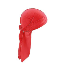 (Red) Durag Cap Solid Color Ultra Soft Keep Warm Velvet Men Women Head Wrap With Long Tail For Winter/YY