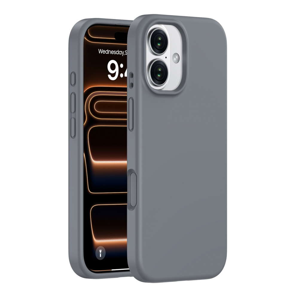 (Grey) For Iphone 17 Case Pc + Liquid Silicone Anti-Scratch Lining Phone Cover Grey 6914294093256