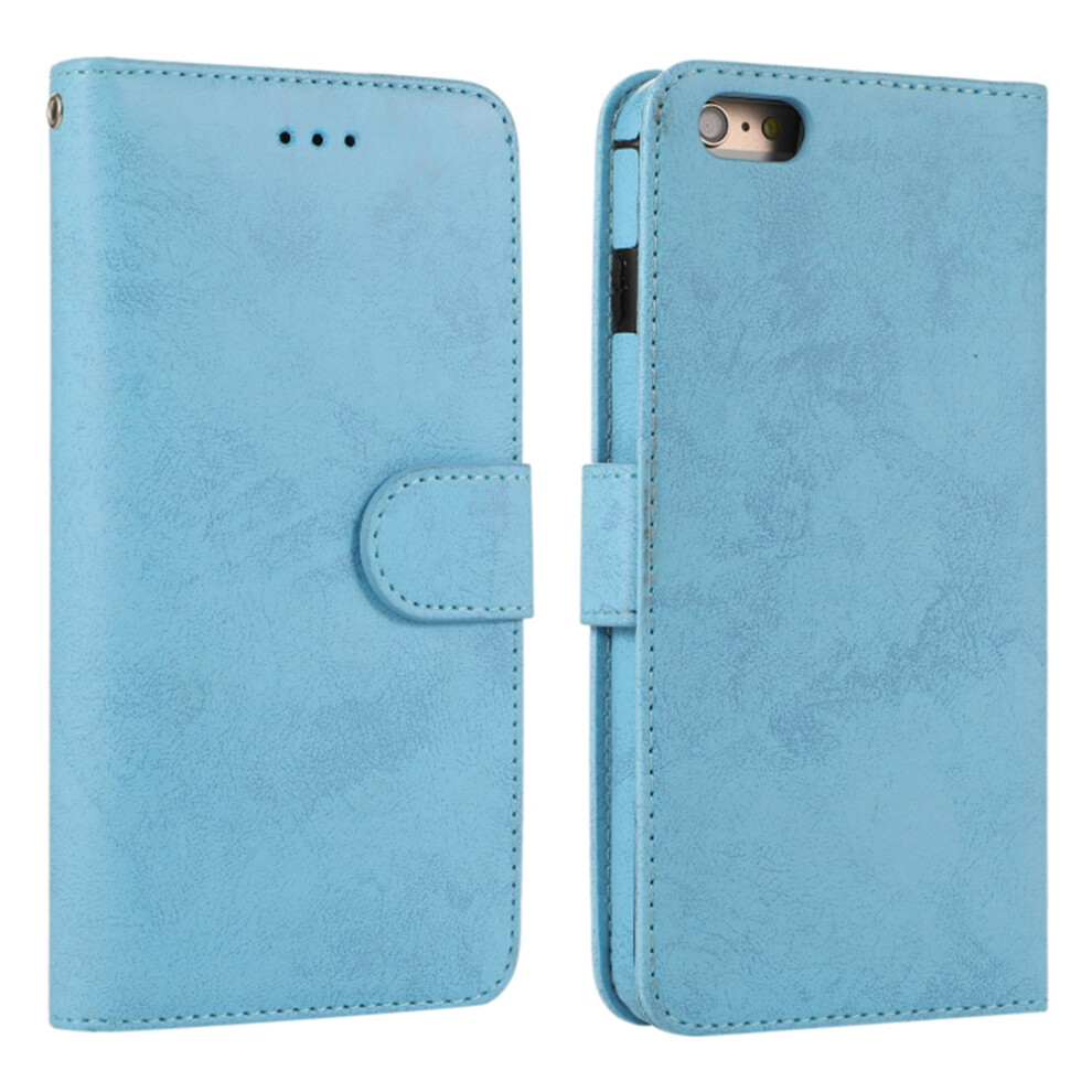 (Sky ) For Iphone 6 / 6S Wallet Case Retro Matte Magnetic Detachable Pu Leather Tpu Phone Cover Blue 6914292258657