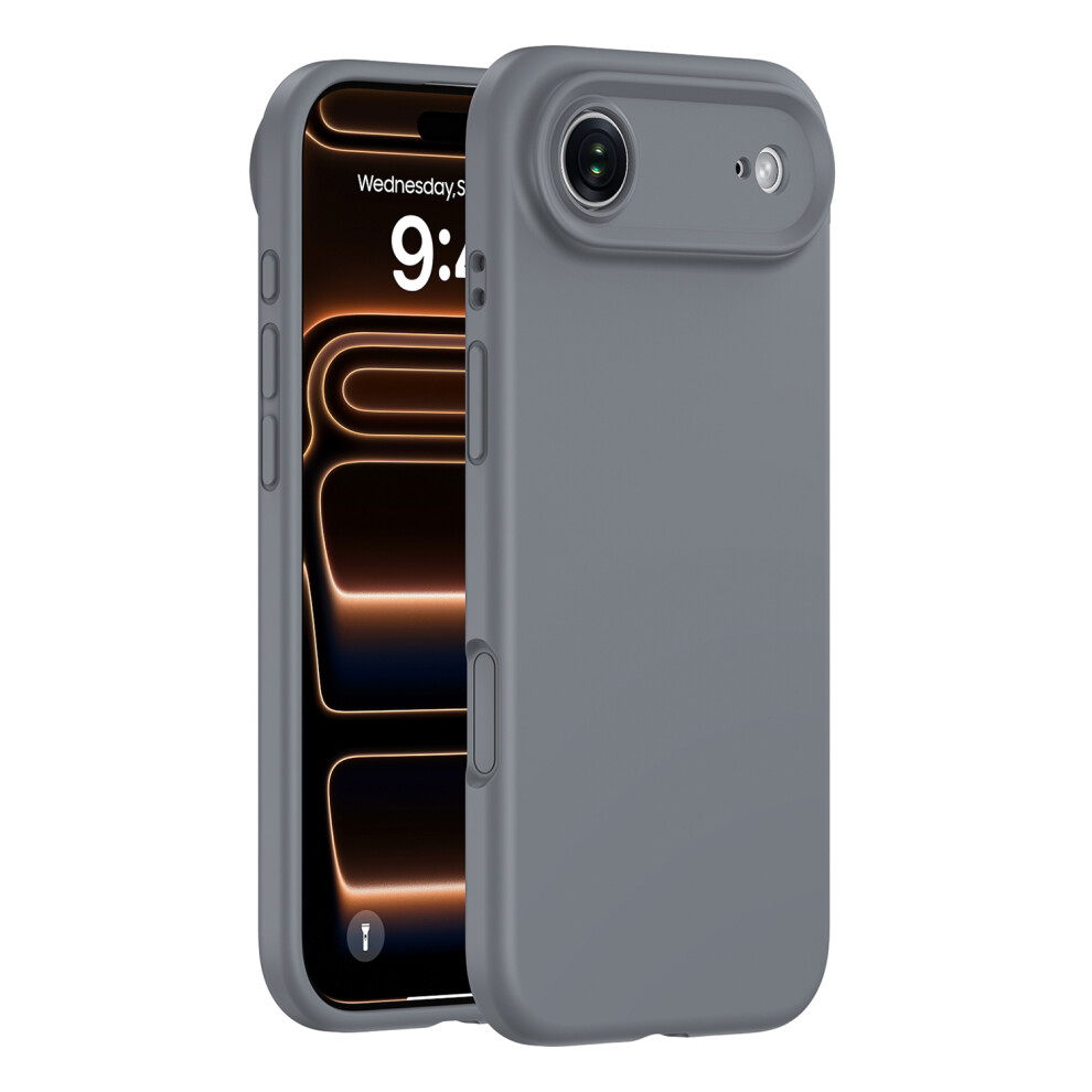 (Grey) For Iphone Air Case Precision Fit Pc + Liquid Silicone Protective Phone Cover With Microfiber Lining Grey 6914293482013