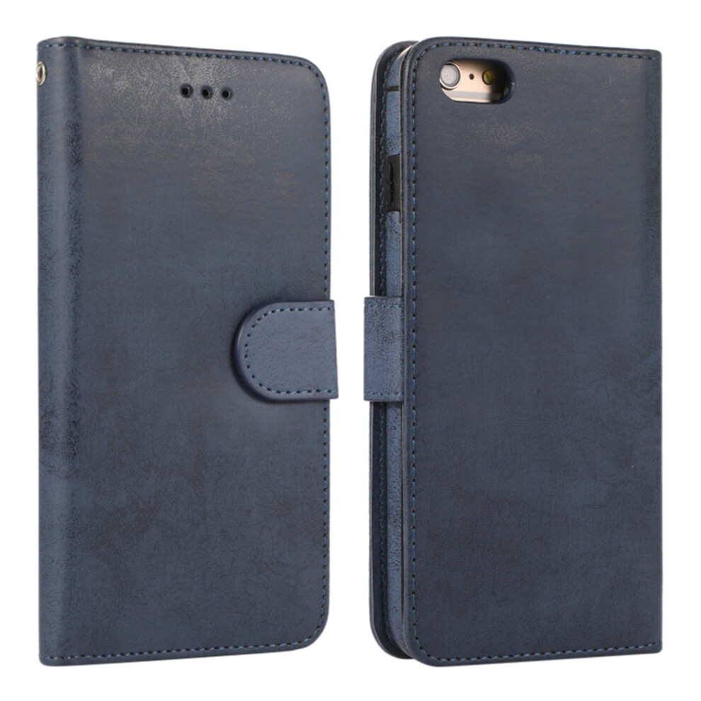 (Dark ) For Iphone 6 / 6S Wallet Case Retro Matte Magnetic Detachable Pu Leather Tpu Phone Cover Blue 6914297965659